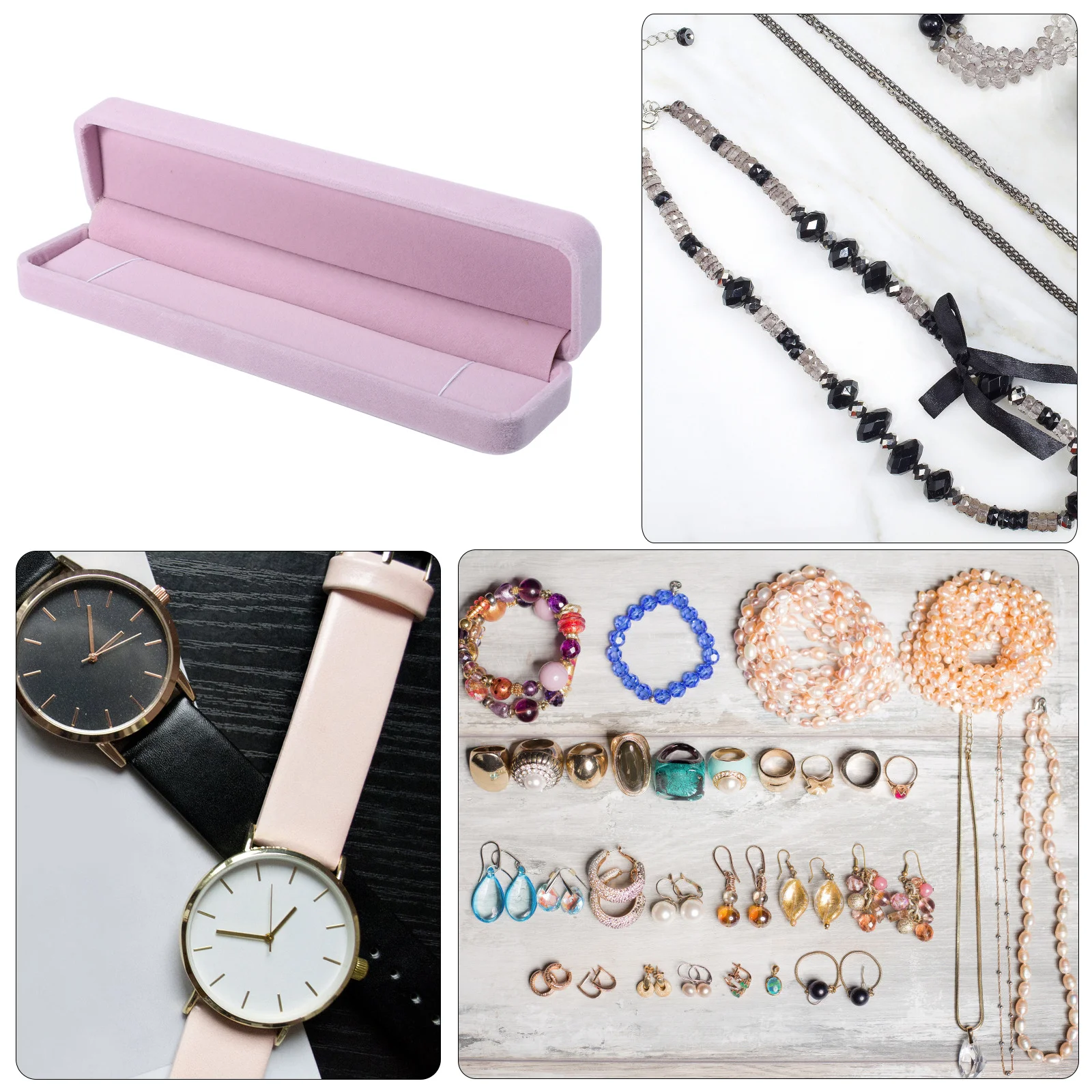 

Flannel Jewelry Box Gift Packaging Case For Ring Necklace Bracelet Watch Storage Dustproof Soft Lining Jewelry Holder Gift Box