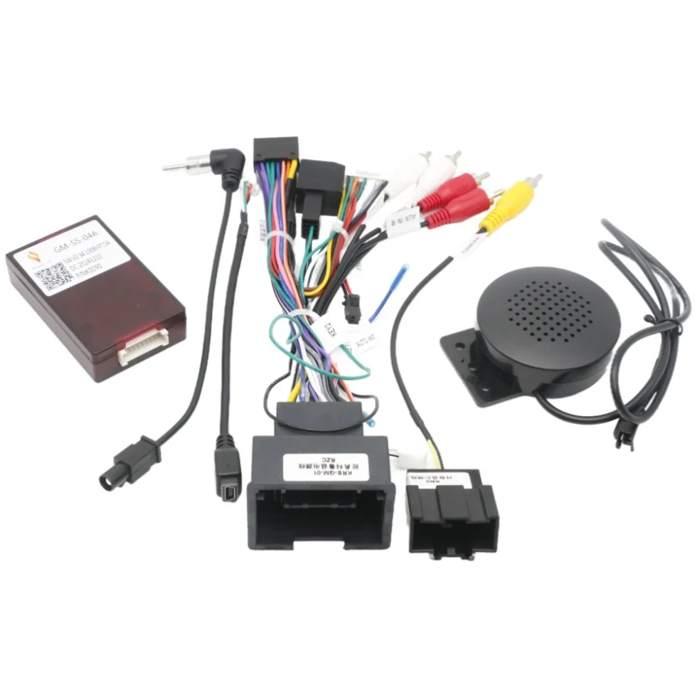 Car Audio 16 Pin Wiring Harness With CANBUS Decoder Box for Chevrolet GM Models, GM-SS-04A Power Connector Adapter, Plug & Play