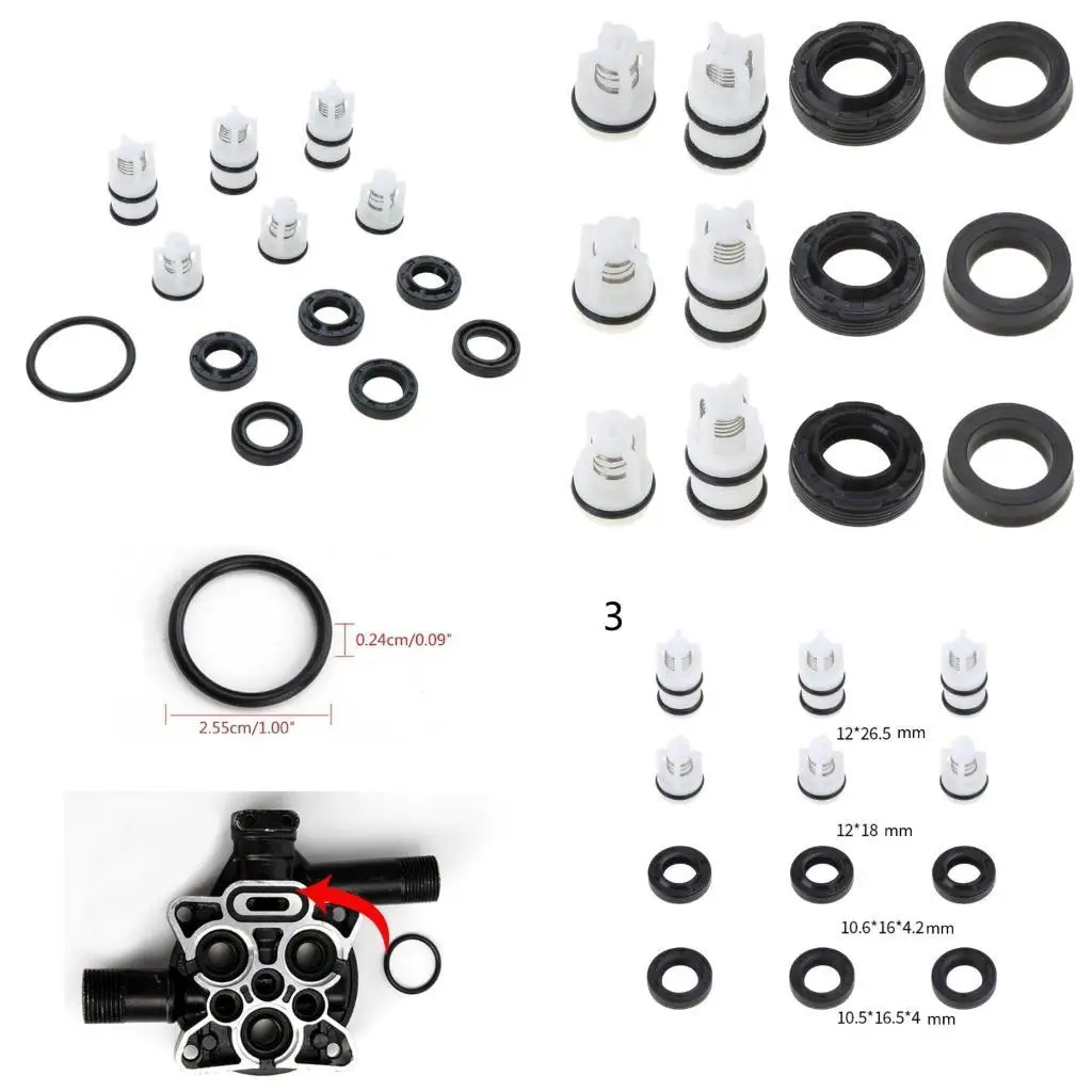 

G6KF High Pressure Washer Head Repair Kits Household Washer Seal Oil Check Valves