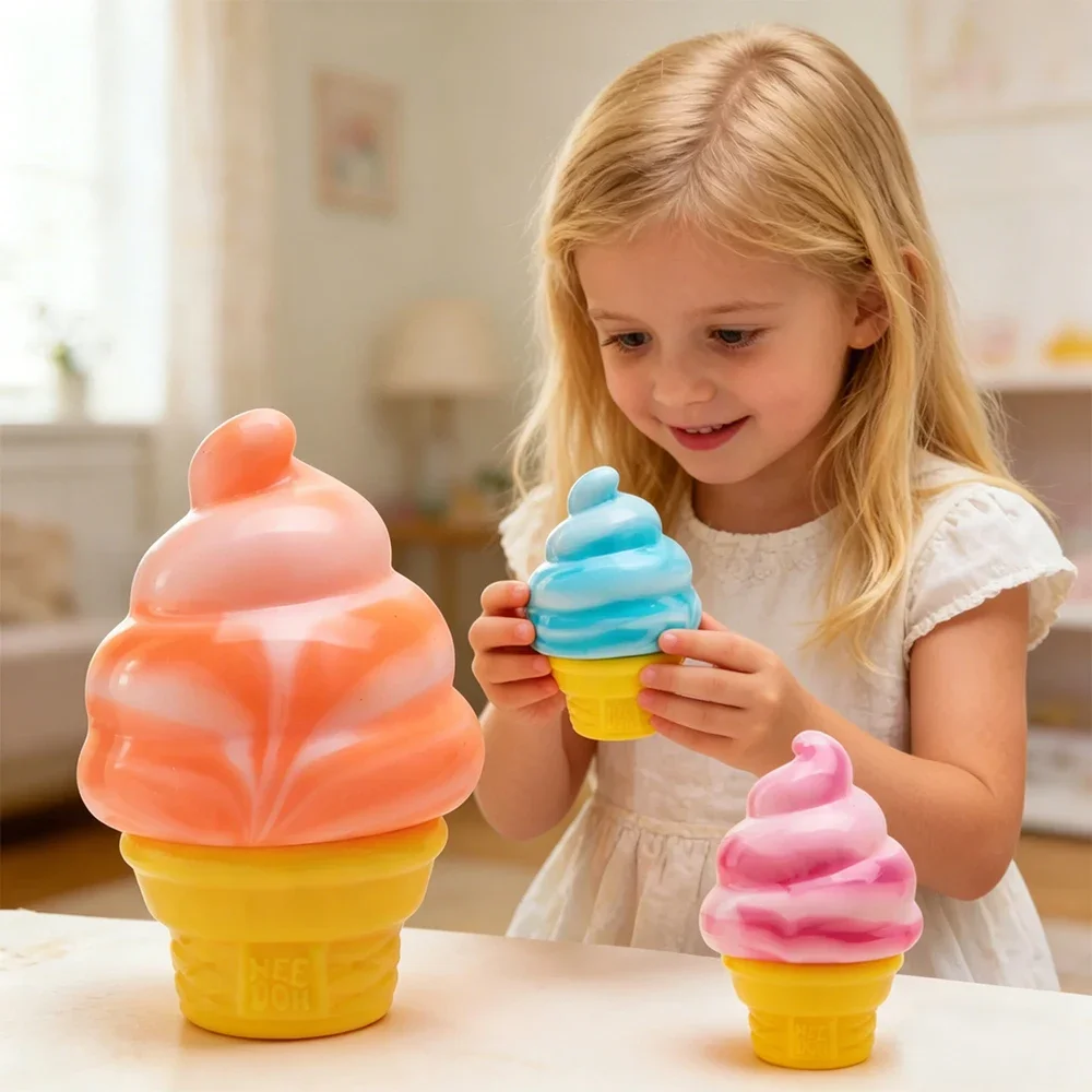 

Ice Cream Shaped Decompression Needoh Nice Cream Cone Surprise Color Squishy Stress Relief Fidget Toy For Children Adults