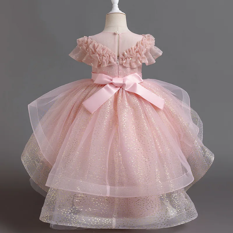 Baby Girl Dress Newborn Infant Baptism Dress Butterfly Mesh Fluffy Princess Dress Toddler Kids Wedding Birthday Party Gown