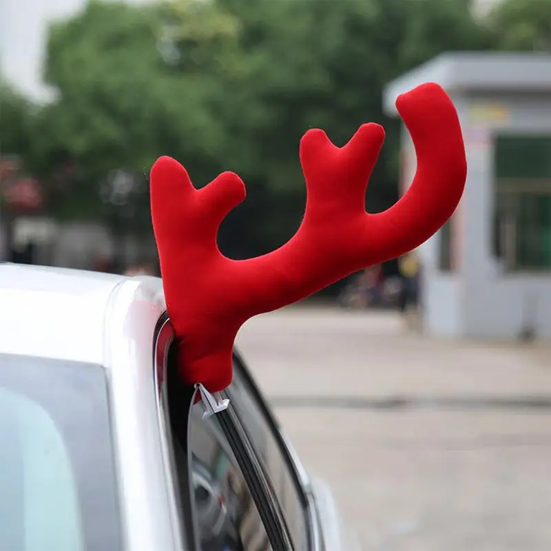 Reindeer Decoration Car Nose Horn Costume Christmas Antlers Ornaments Elk Antler Christmas Car Decoration