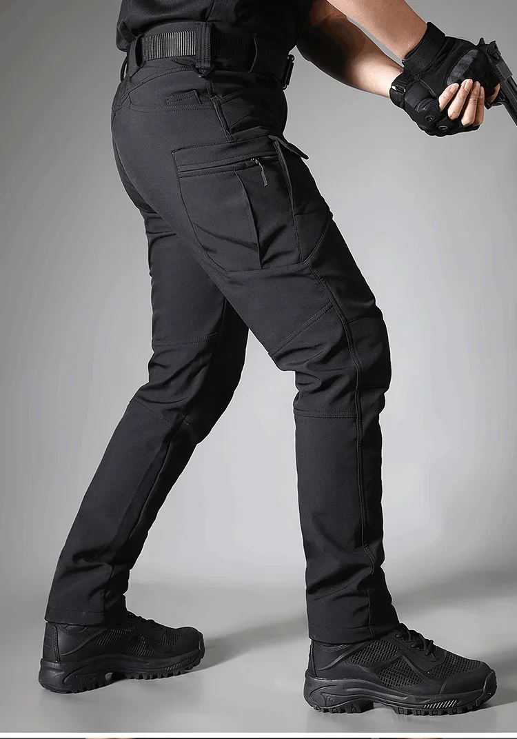 Waterproof Tactical Pants Men Hunting Shark Skin Soft Shell Fleece Trousers Outdoor Waterproof Wear-resistant Cargo Pant