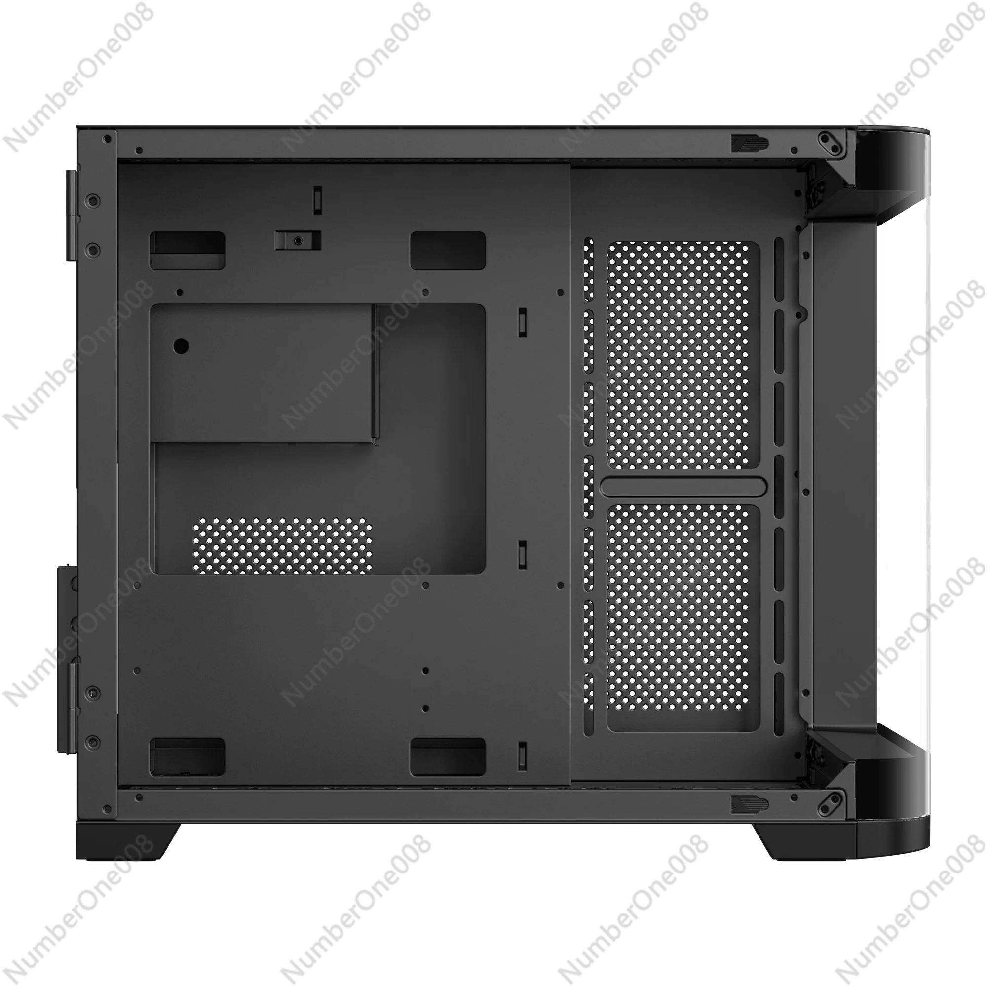 Curved Cube Gaming PC Case, Tempered Glass Mid Tower with High Airflow, Supports Micro-ATX & ITX Motherboards - view 6