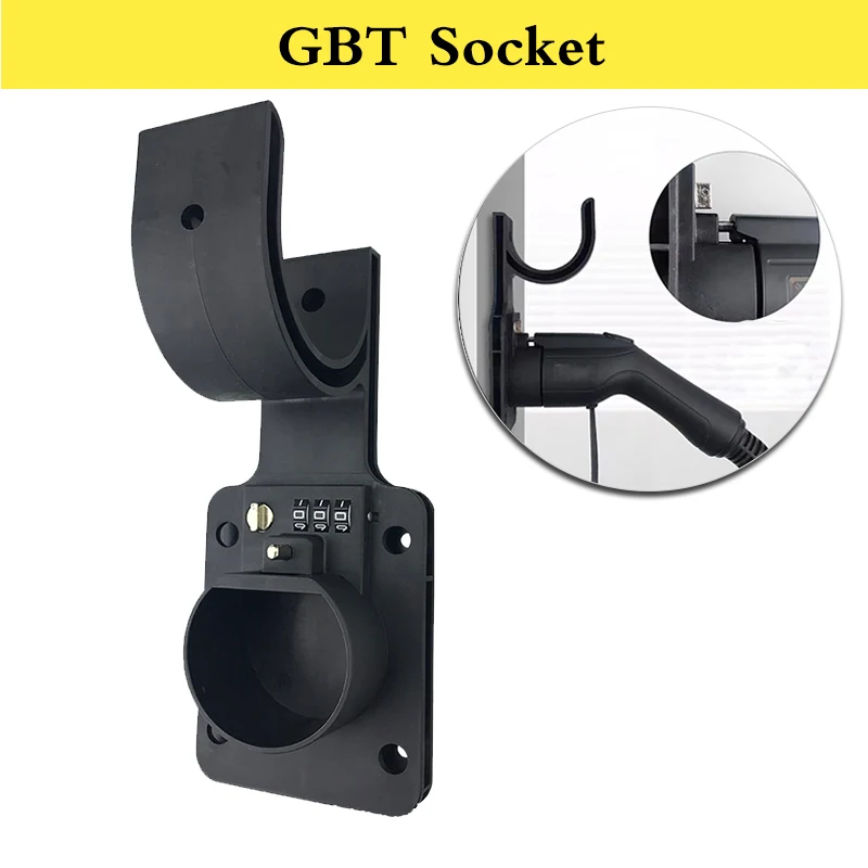 Electric car vehicle ev charger cable holder for gbt assecorios wallbox plug holder wall-mount with lock