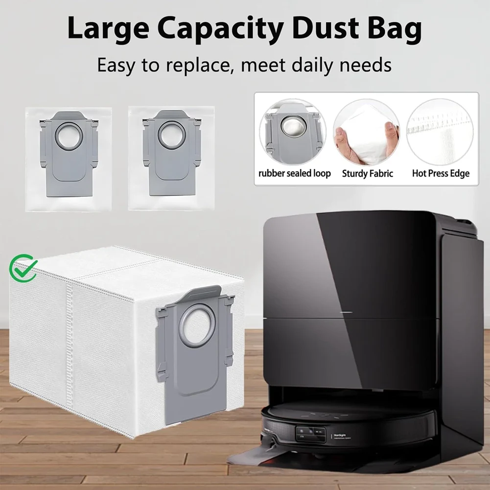 ABVI-14Pcs Replacement Kit For Roborock Saros 10 / S9 Maxv Ultra / G30 Vacuum - Main Side Brush, Hepa Filter, Mop Pad, Dust Bag