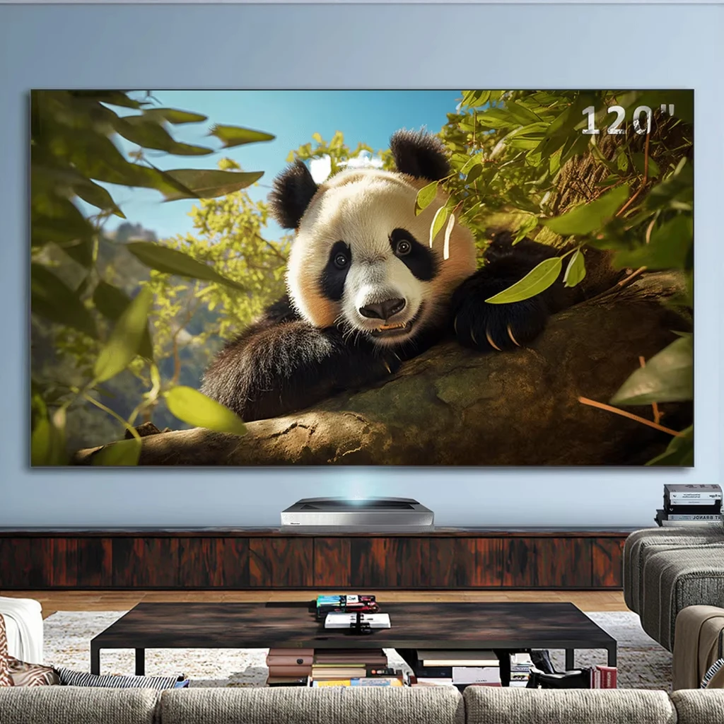 120 Inch 8K UHD Laser TV Home Theater 4K Projector Screen Wall Mounted ALR Foldable Fixed Frame Projection Screen 16:9