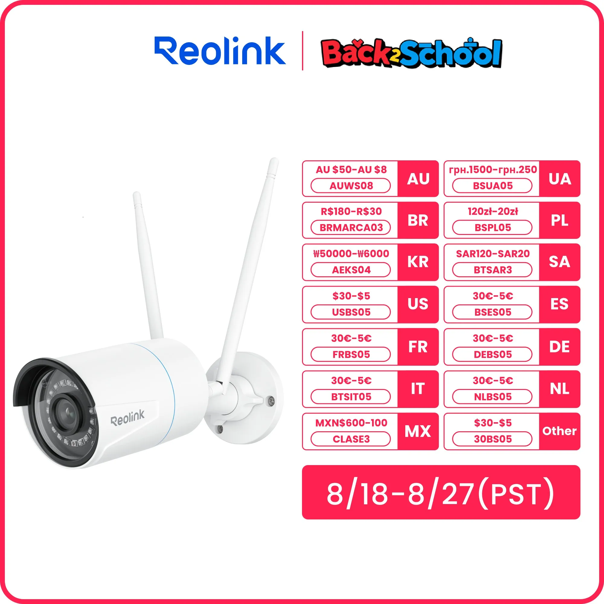 

Reolink 4K камера безопасности Smart Detection 8MP Wi-Fi 6 технических камер наблюдения Onvif 2,4G/5Ghz Беспроводная 5MP уличная IP-камера