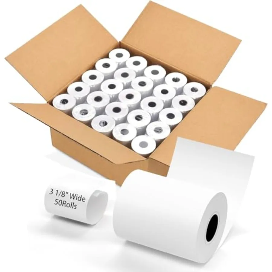 

0 3 1/8 x 230 Thermal Paper Receipt Premium Quality Thermal Printer Paper Thick Receipt Paper Rolls Fits All POS Cash Registers