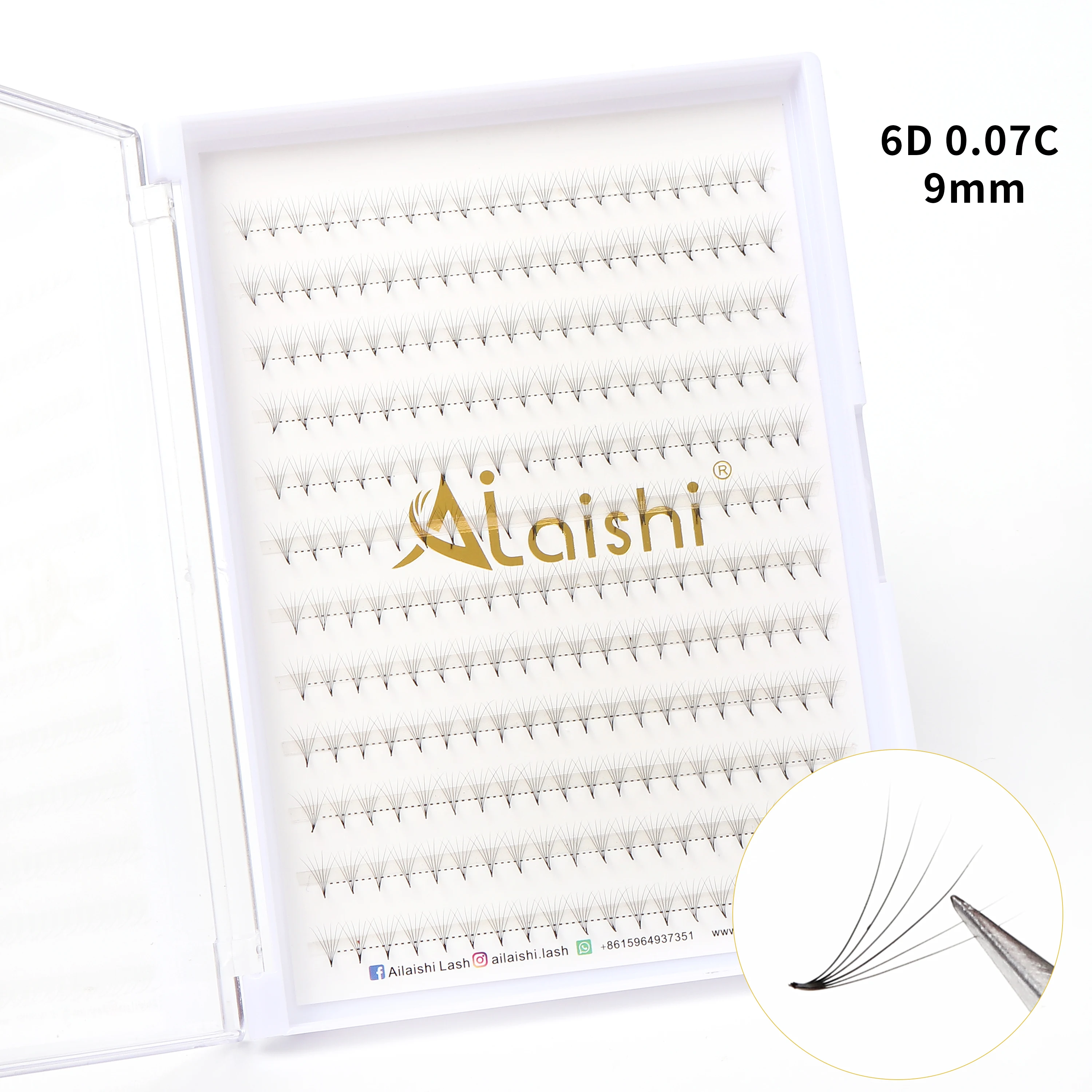 Ailaishi Premade Russische Volume Fans 6d Individuele Zachte Wimpers Extensie 240 Fans Faux