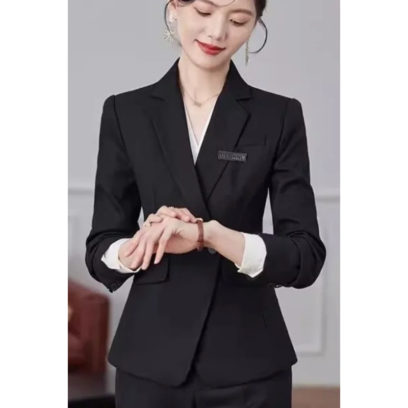 

Women's New Stitched Suit Collar Button Pocket Fashion Solid Color Slim Fit Versatile Casual Long Sleeve Blazers