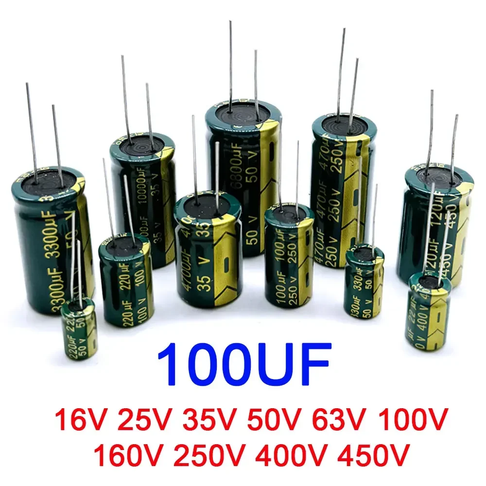 High Frequency Low ESR Aluminum Electrolytic Capacitor 100UF 16V 25V 35V 50V 63V 100V 160V 250V 400V 450V 20%
