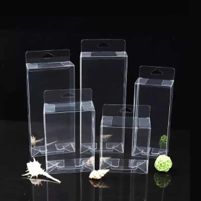 Square Clear PVC Gift Packaging Box Candy Apple Cupcake Box With Hole Top DIY Plastic PET Display Box For Food/Toy/Car/Umbrella