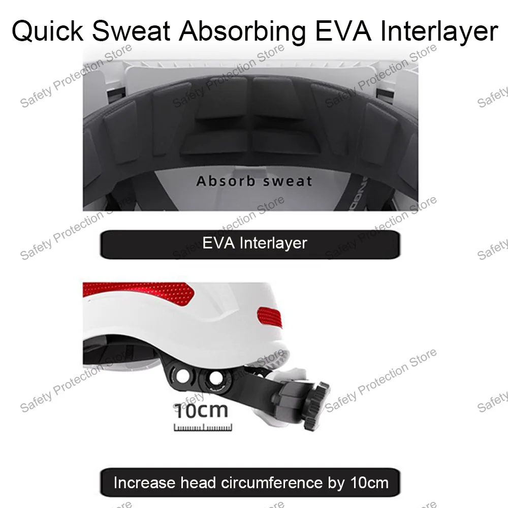 Construction Safety Helmets with Visor Goggles Industrial Work ABS Breathable Hard Hat Lightweight Head Protection Safety Cap