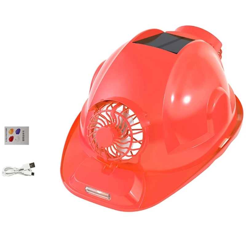 Cooling Hard Hat with Solar Panel and Front Light, Adjustable Work Helmet for Farm Work and Outdoor Inspection Y08E