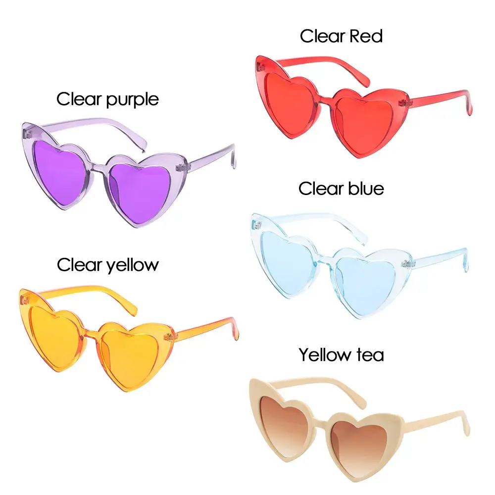 Fashion Clout Goggle Women UV400 Protection Eyewear Heart-Shaped Sunglasses Vintage Sunglasses