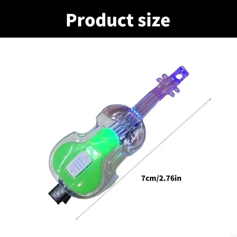 195E Nieuwigheid Gloeiende Gitaar Vorm Haar Clip voor Vrouwen Mode Haarspeldjes voor Sidebangs Light Up Haar Pin Haar Styling