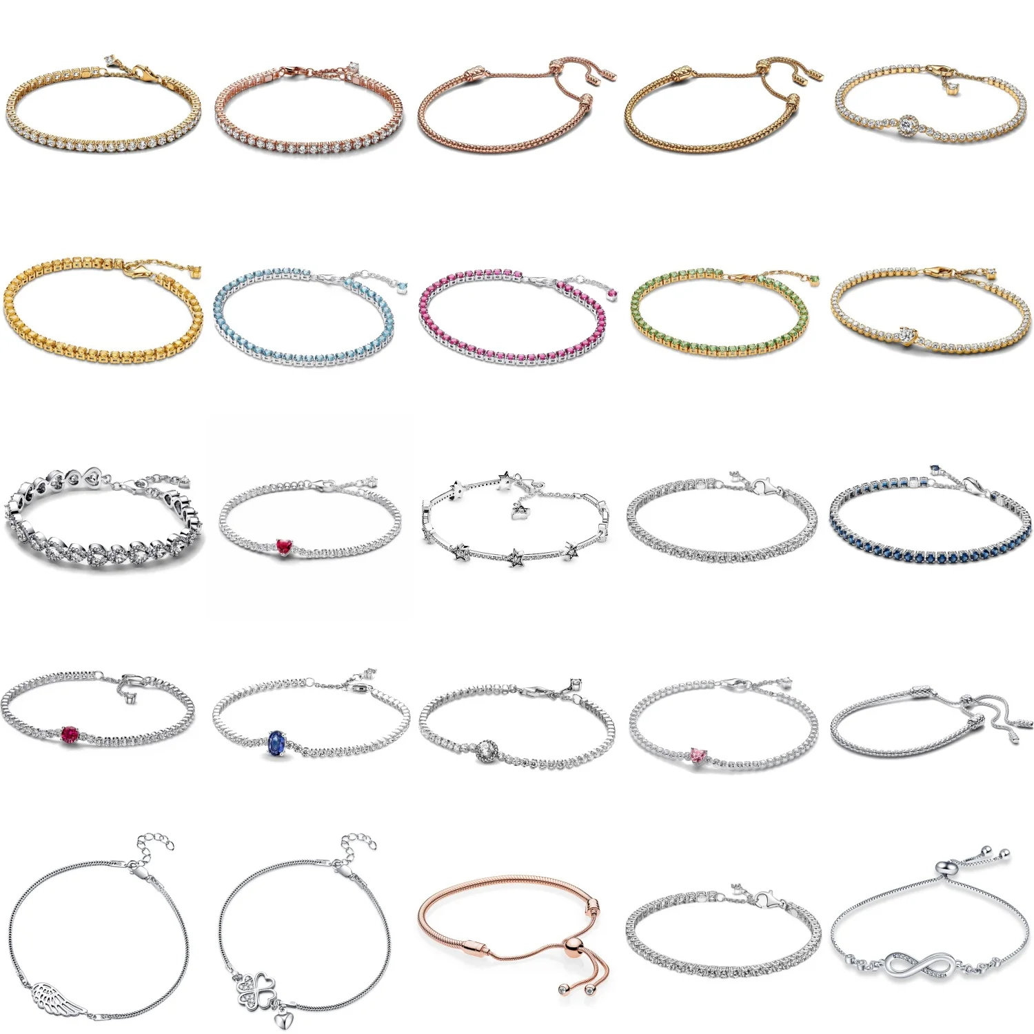 925 prata na moda brilhante pentagonal em forma de coração rubi pulseira ajustável apto para charme original diy grânulo jóias high-end feminino