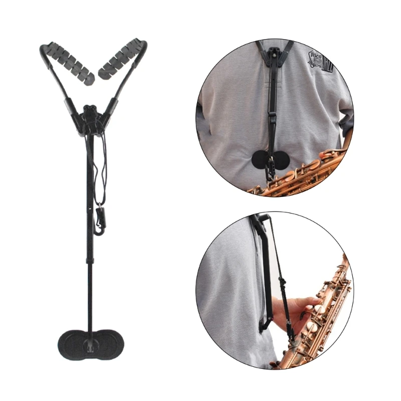 Imbracatura per spalla regolabile per sassofono comodo gancio per tracolla Sax supporto per Sax in metallo in alluminio per sassofono Alto Sax