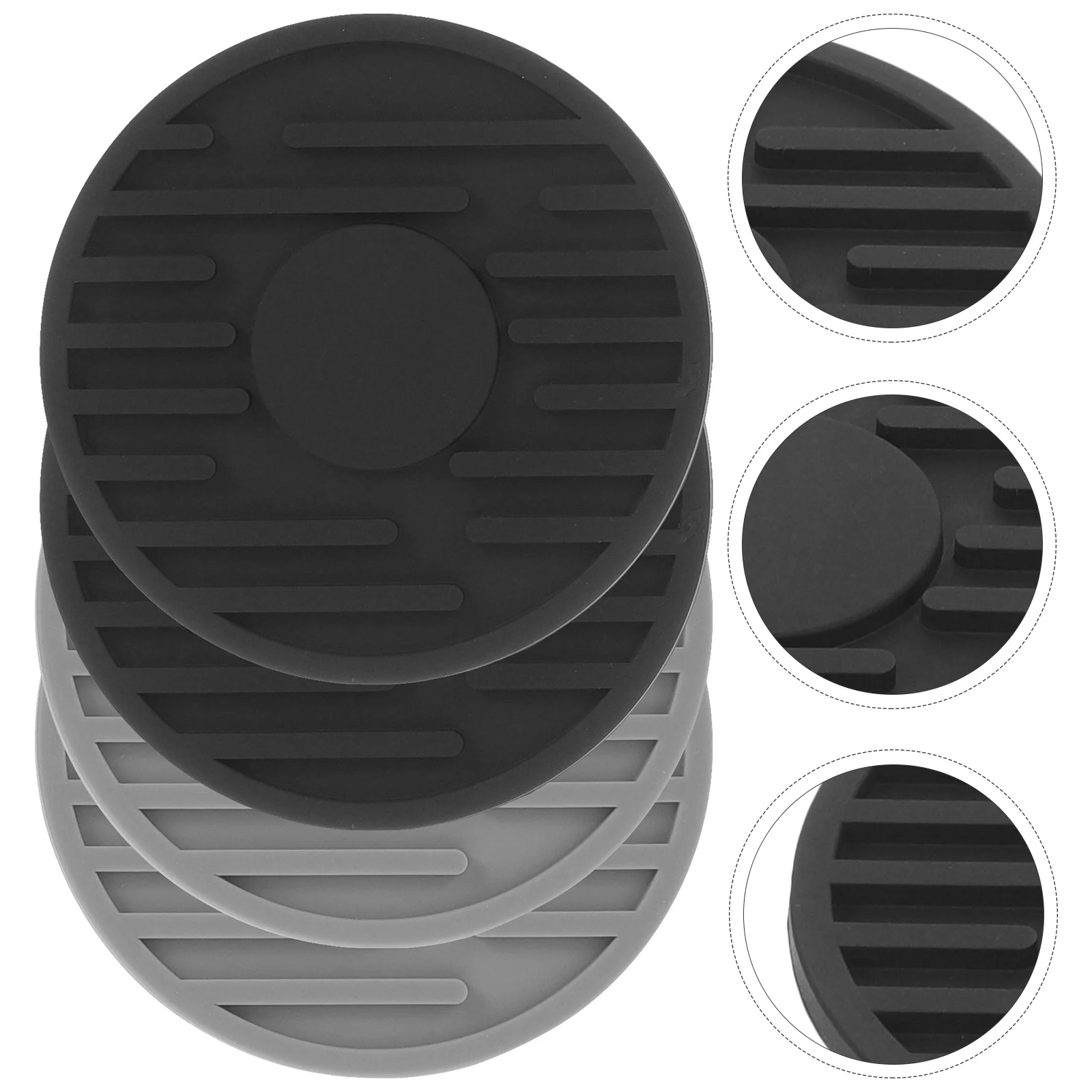 

4 pcs Anti-Slip Silicone Coasters Car Round Drink Holders Auto Vehicle Cup Mat Non-Slip Base Portable Design Car Interior