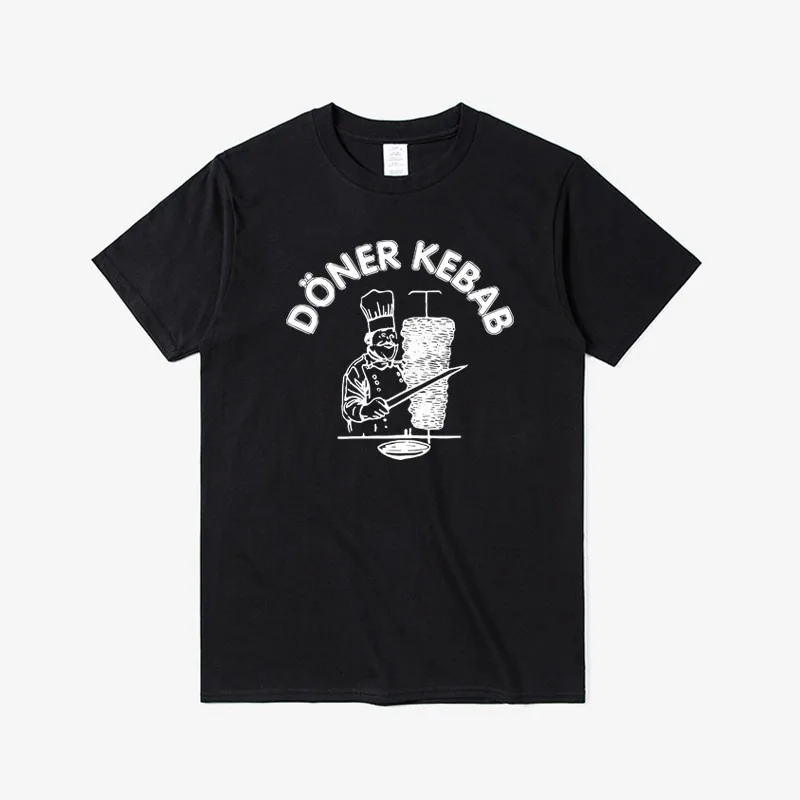 Turkish Grilled Meat Graphic T-shirt, Unisex Round Neck Cotton Short Sleeve Tee Men Women Loose Fit Versatile Casual Summer Tops