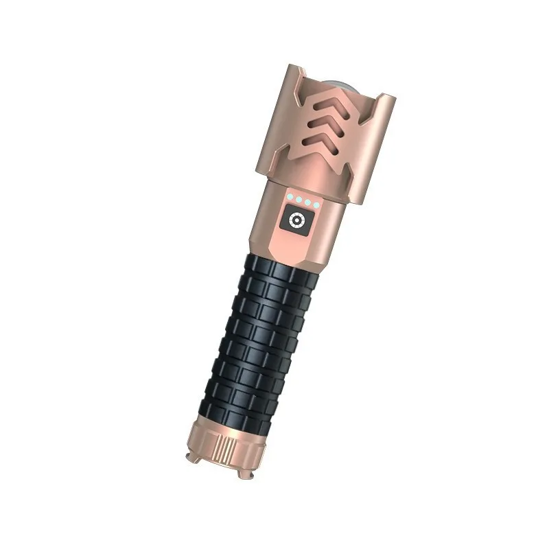 مصباح يدوي تكتيكي عالي الطاقة: سبائك الألومنيوم، تكبير قابل للسحب، فائق السطوع، قابل لإعادة الشحن، وقت تشغيل طويل للتخييم #5