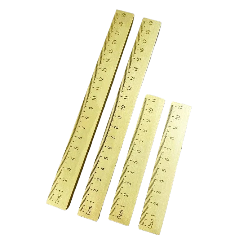Solid Brass Paperweight with Scale Ruler for Calligraphy Practice Desk Decoration Gift Giving or Personal Use Chinese Style
