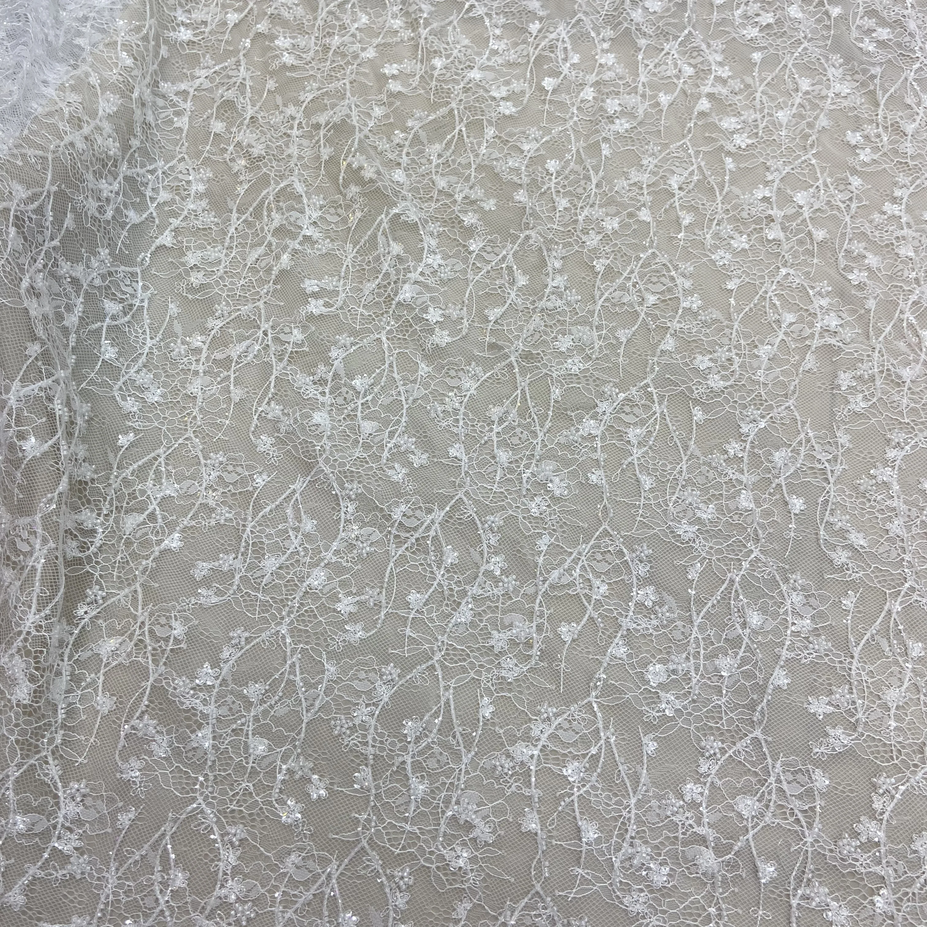 Simple And Fresh Lines Bead Tube Sequin Embroidery Suitable For Wedding Dress Fabric Tablecloth Curtain DIY