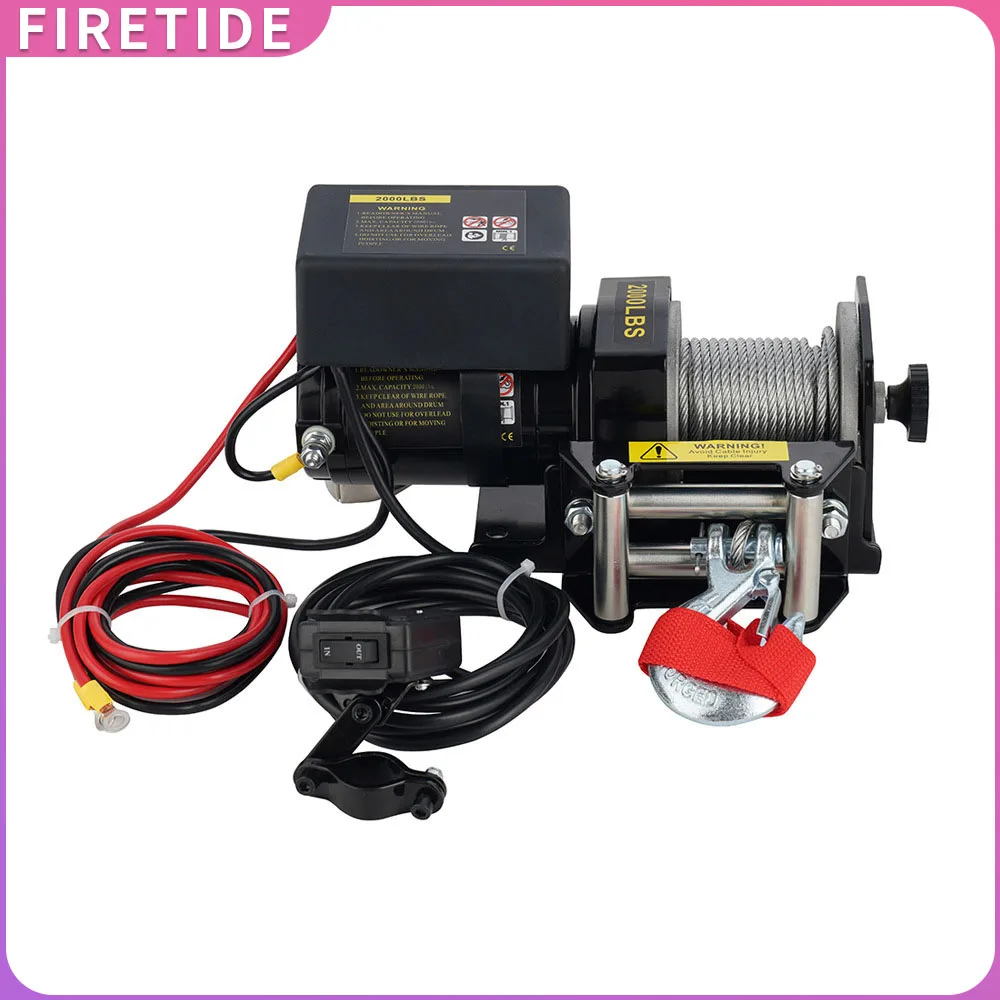 With Wireless Remote Control Off-road Recovery Winch Mini Electric Pulling Winch 2000lb Electric winch ATV Trailer Winch