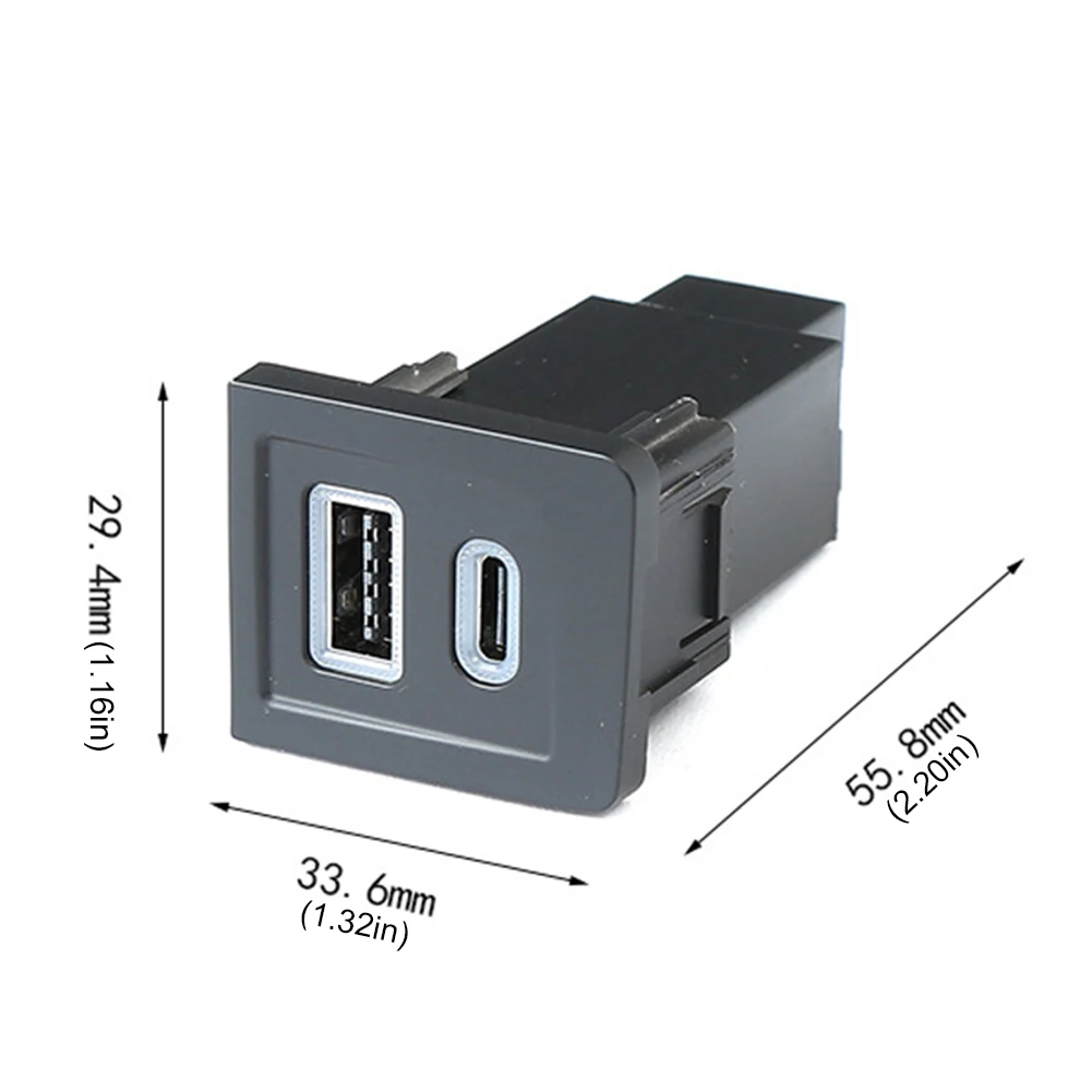 المزدوج USB مقبس شاحن السيارة PD + QC3.0 مقبس شاحن سريع منفذ الهاتف تهمة محول الطاقة المخرج لشركة فولكس فاجن Multivan T5 2003-2015
