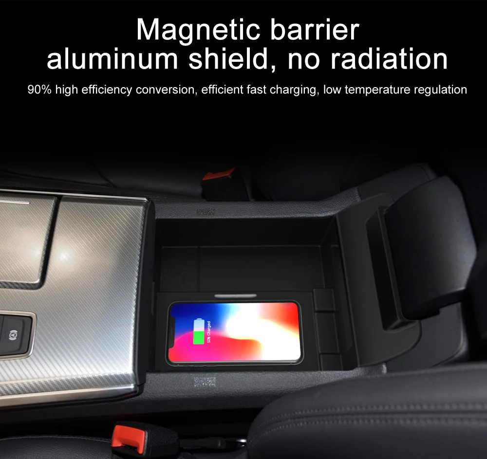 Cargador inalámbrico de coche para Audi A6 2019-2020 cargador rápido para Iphone XR XS X MAX para Huawei P30 P40 soporte de teléfono con Sensor infrarrojo