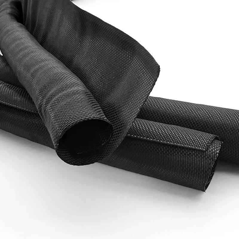 Self Closing Overlap Split PET Cable Sleeving Elastic Braided Tube For Game Console Charging Wire Protection Cover