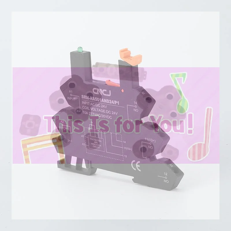 【MA】1Pcs SRM-RA501AND24-P1 Black Direct Current Ultra-Slim Relay Module Alternating Current Rail Type Slim Relay Base