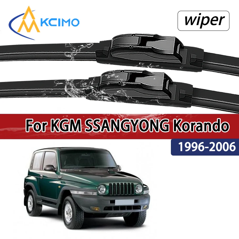 Plumas Limpiaparabrisas Delanteras Silenciosas y Duraderas Compatibles con KGM SSANGYONG Korando 1996-2006 1997, Accesorios para Ventanas de Automóviles
