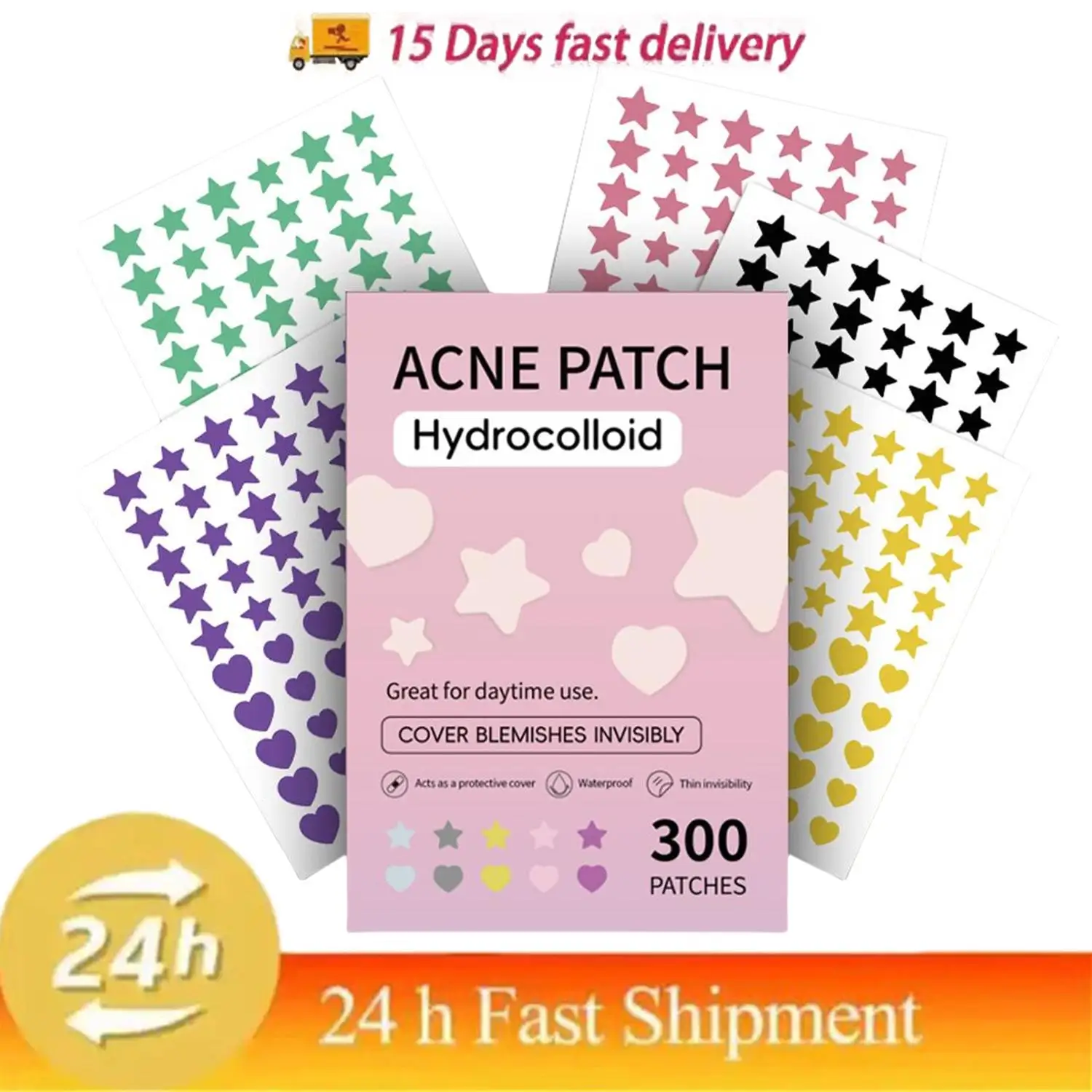 

300pcs Star Pimple Patch Acne Colorful Invisible Acne Removal Skin Care Stickers Concealer Face Spot Beauty Makeup Tools