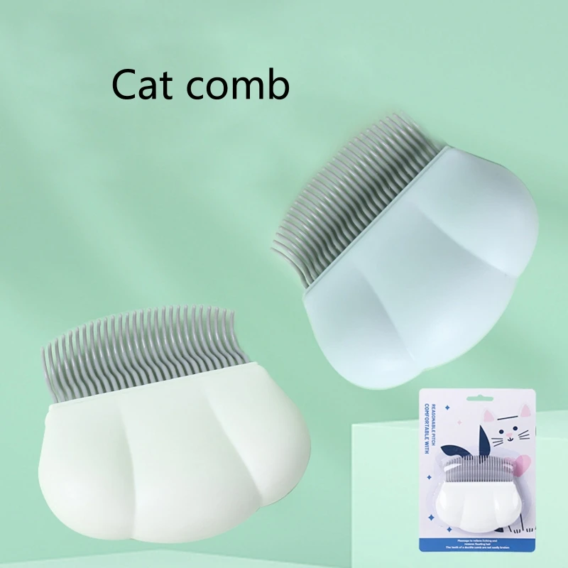 Cute Detangling Dog Combs Short & Long Hair Remover Brush Shell Shaped Massage Combs Pet Grooming Tool Easy to Clean