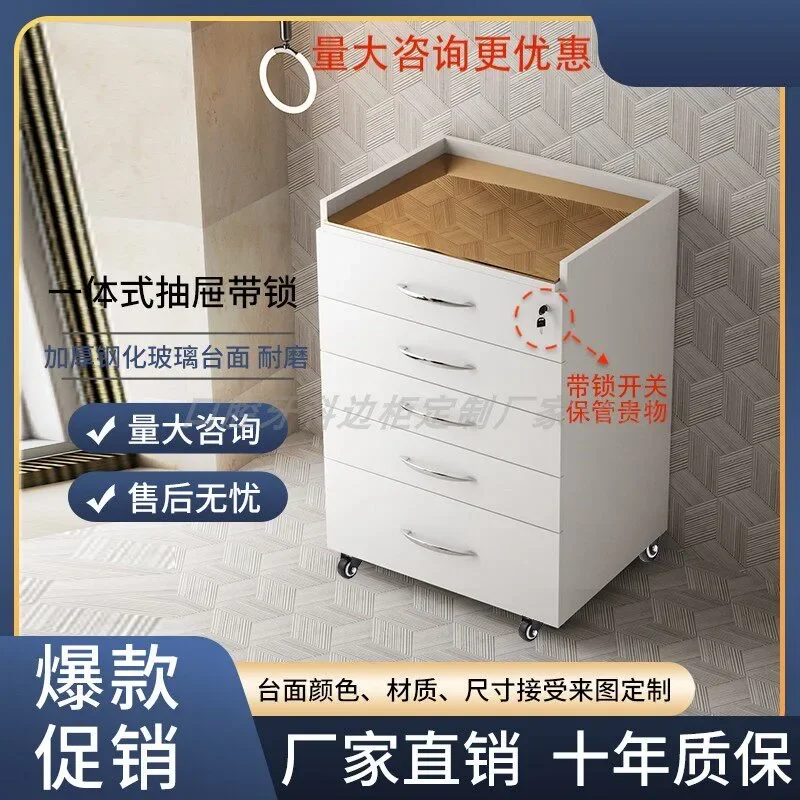 Dental Mobile Side Cabinet Storage Cabinet Oral Instrument Cart Equipment Stainless Steel Locker Medical Bedside Table