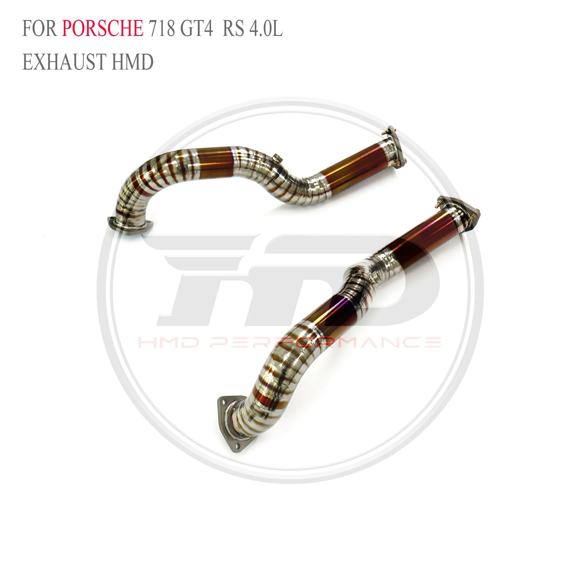 HMD Exclusive Customization Exhaust Pipe For Porsche 718 GT4 RS 4.0L Titanium Alloy Downpipe Easy Install Car Accessories