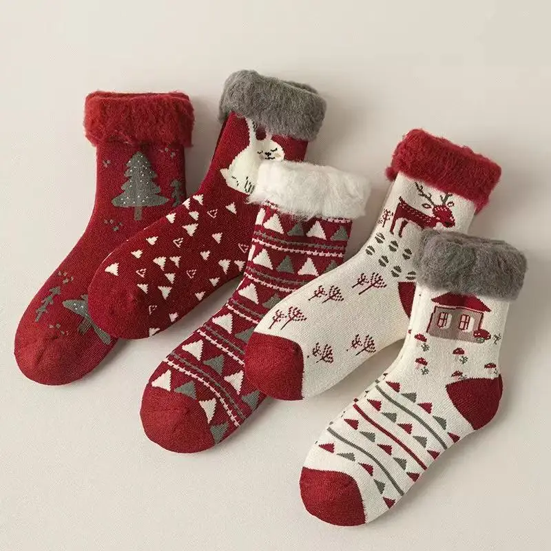 Weihnachtsstrumpfhose aus rotem Fleece, dick, zum Schlafen und Bodenbekleidung, bequem und warm. Zurück zur Schule, Staffel und Neujahr.