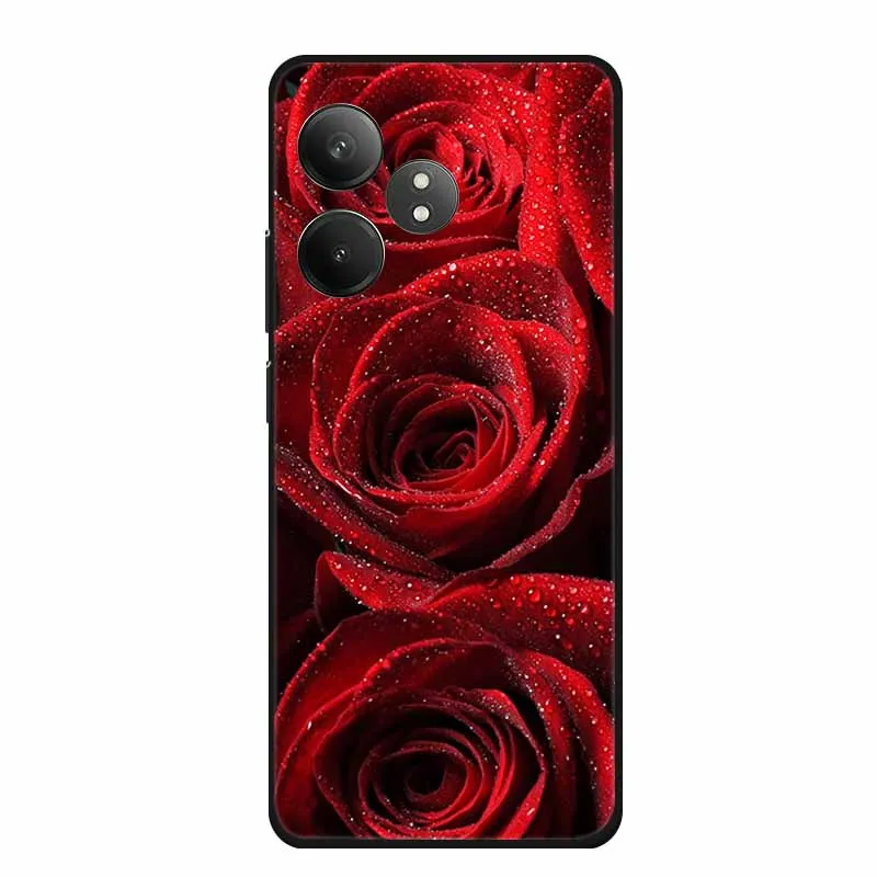 Phone Case For Realme GT 6 Back Cover Case Shockproof Black Silicone Soft Funda For Realme GT6 Case 6.78