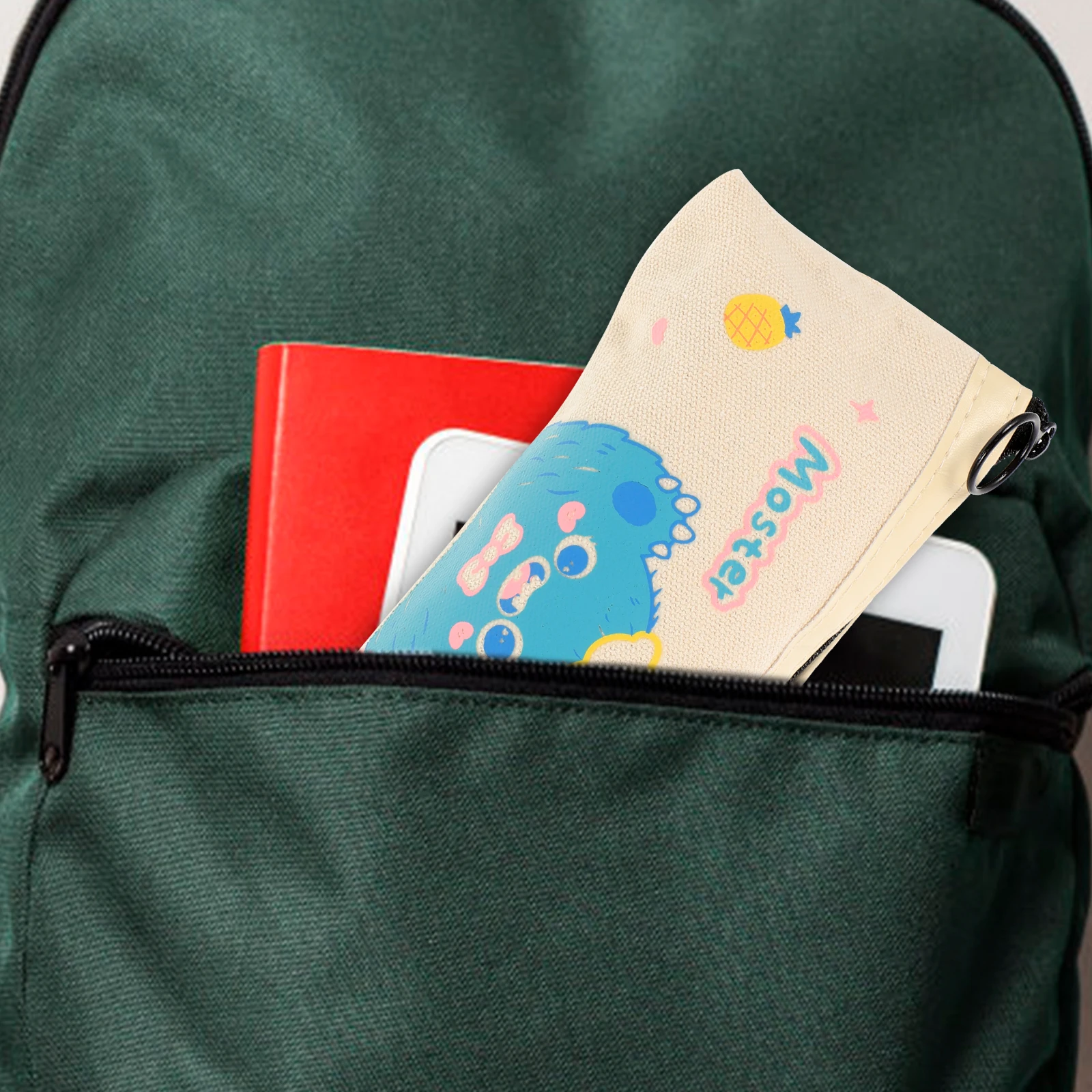

Multi-function Pencil Bag Case Zipper Storage High Capacity Canvas Small Pouch Child