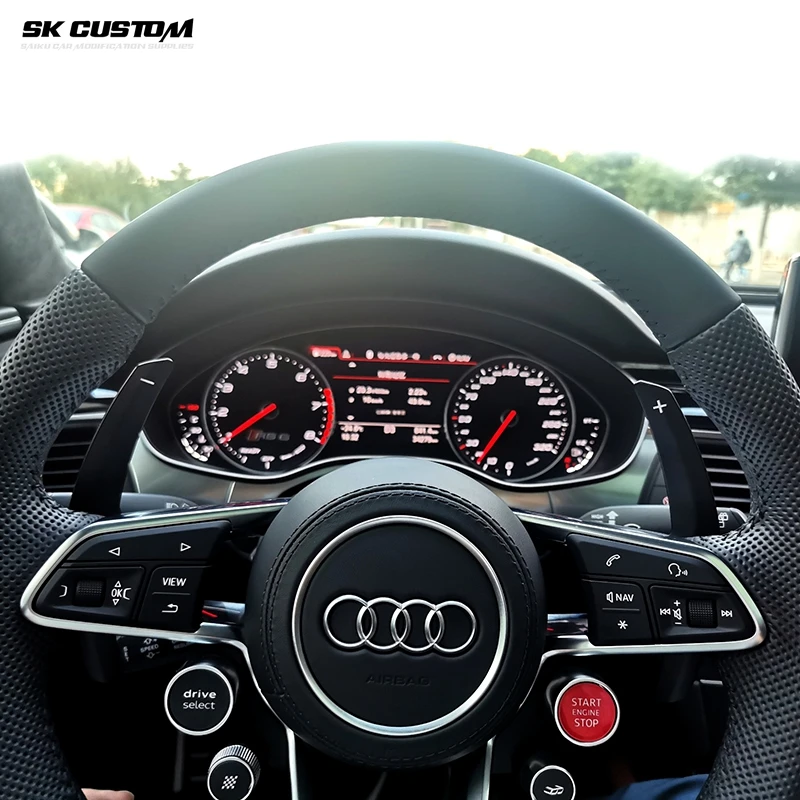 SK CUSTOM Aluminum Alloy Steering Wheel Paddle Shifter For Audi A3 S3 RS3 RS6 C7 C8 A4 S4 RS4 RS7 A5 S5 RS5 TT B9 MK3 Q5 SQ5 Q7