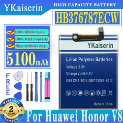 YKaiserin 5100mAh HB376787ECW Battery For Huawei Honor V8 GB/T18287-2013 T18287 2013 Smart Phone Batterij