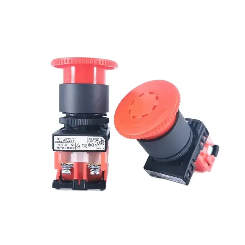 Mushroom Self-Locking Emergency Stop Button Switch - AR22V2R-11R/02R for Quick Shutdown Applications