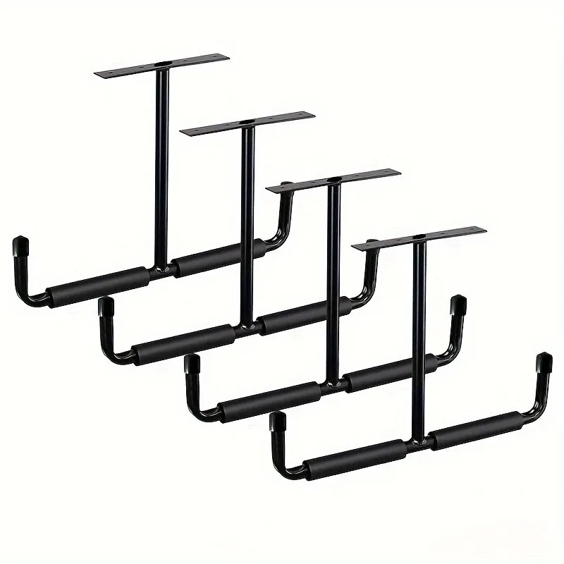 1pc Metal Garage Storage Hook Rack, Wall/Ceiling Installation, Heavy Duty Practical Hooks, Ladder Hooks, Suitable for Hanging H