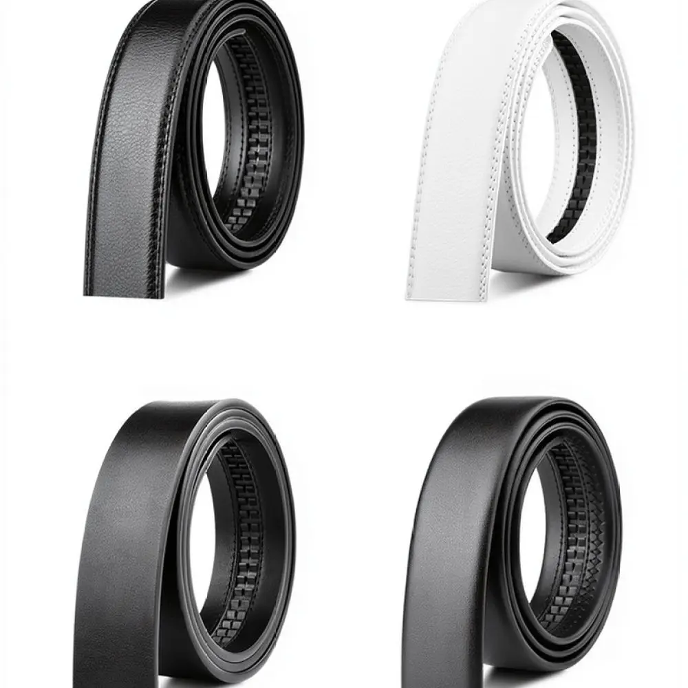 Mens Leather Belt Replacement Strap Without Buckle Automatic Style Business Casual Formal Cowhide Waistband Accessory