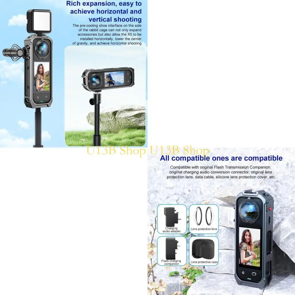 

U13b Shock -Resyper Aluminum защитная рама для 360 камера Магнитное крепление магнитное крепление