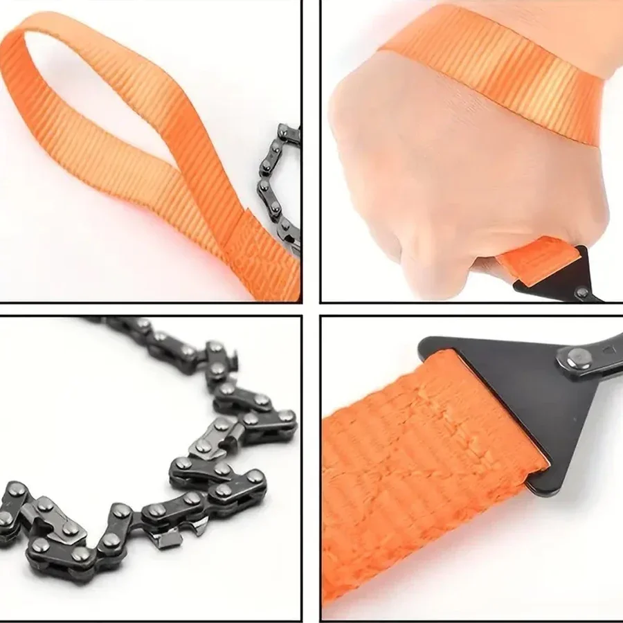 CZHIYAO Pocket Chainsaw Set Storage Bag 11/33 Teeth Folding Chain Hand Saw Outdoor Survival Camping Hunting Tree CuttingTools
