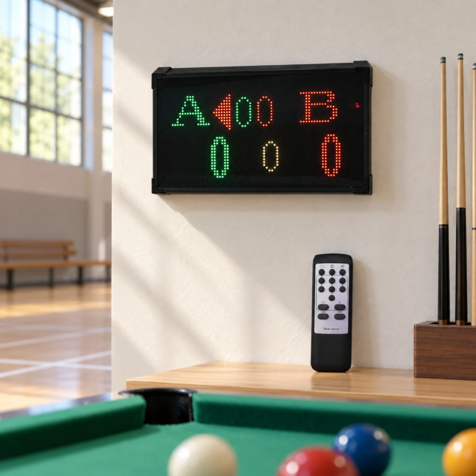 LED Billiard Scoreboard with Wireless Control Large Display Pool Table Scoreboard Compact Multi-Functional