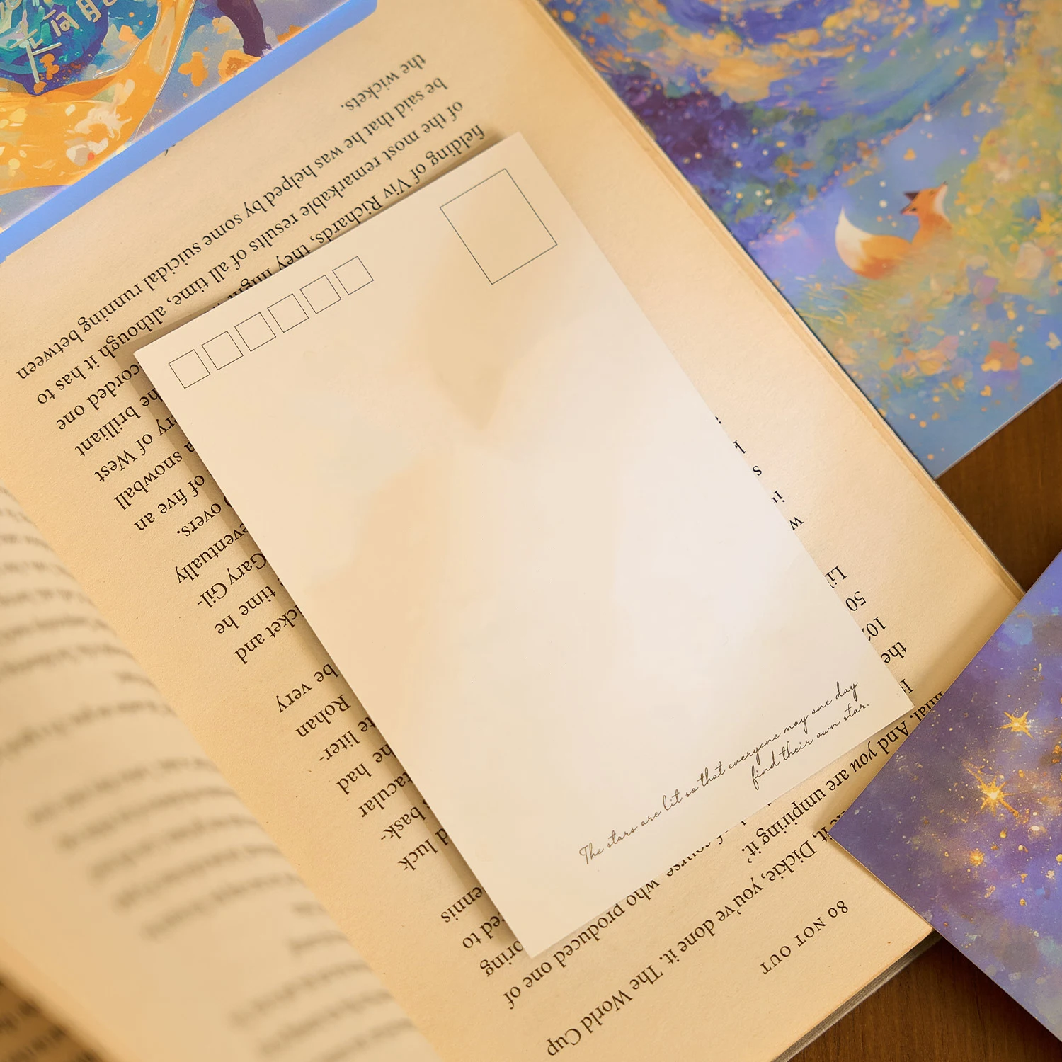 Cartões postais em caixa bronzeada estrelas como um sonho série criativa colagem literária adesivos de parede estudante mensagem comemorativa cartões postais 30 peças